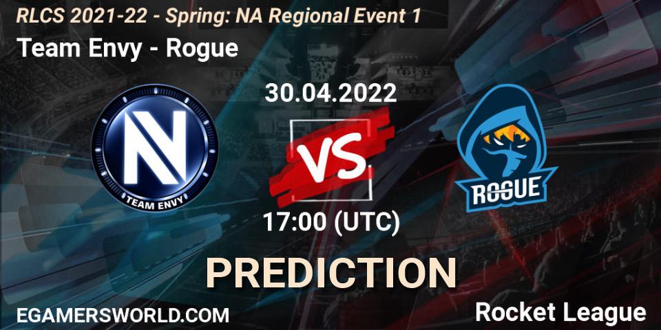 Prognose für das Spiel Team Envy VS Rogue. 30.04.22. Rocket League - RLCS 2021-22 - Spring: NA Regional Event 1