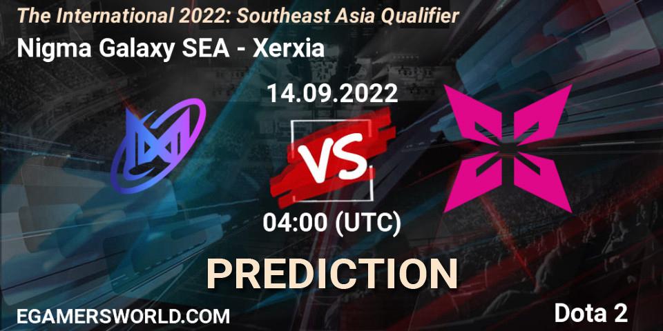 Prognose für das Spiel Nigma Galaxy SEA VS Xerxia. 14.09.22. Dota 2 - The International 2022: Southeast Asia Qualifier