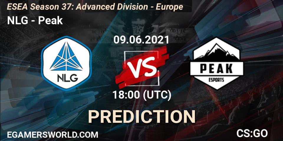 Prognose für das Spiel NLG VS Peak. 09.06.2021 at 18:00. Counter-Strike (CS2) - ESEA Season 37: Advanced Division - Europe