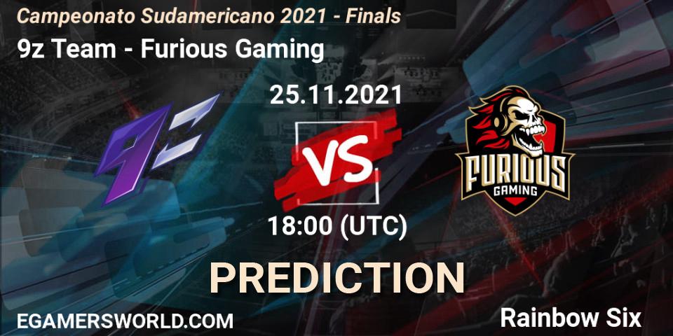 Prognose für das Spiel 9z Team VS Furious Gaming. 25.11.2021 at 20:30. Rainbow Six - Campeonato Sudamericano 2021 - Finals