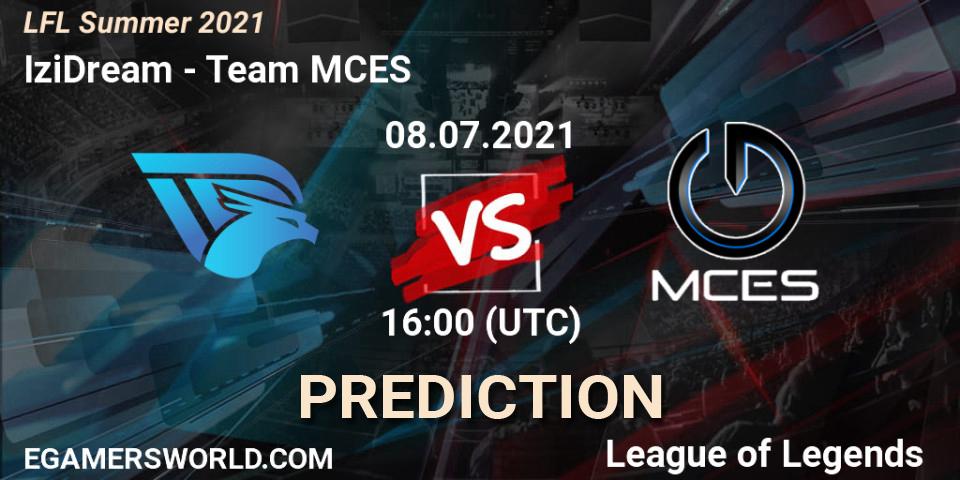 Prognose für das Spiel IziDream VS Team MCES. 08.07.2021 at 16:00. LoL - LFL Summer 2021