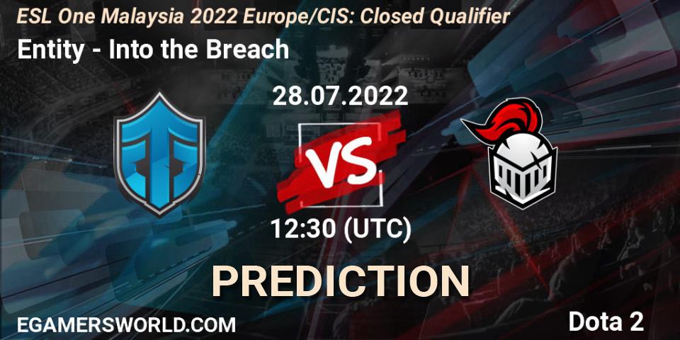 Prognose für das Spiel Entity VS Into the Breach. 28.07.2022 at 12:30. Dota 2 - ESL One Malaysia 2022 Europe/CIS: Closed Qualifier