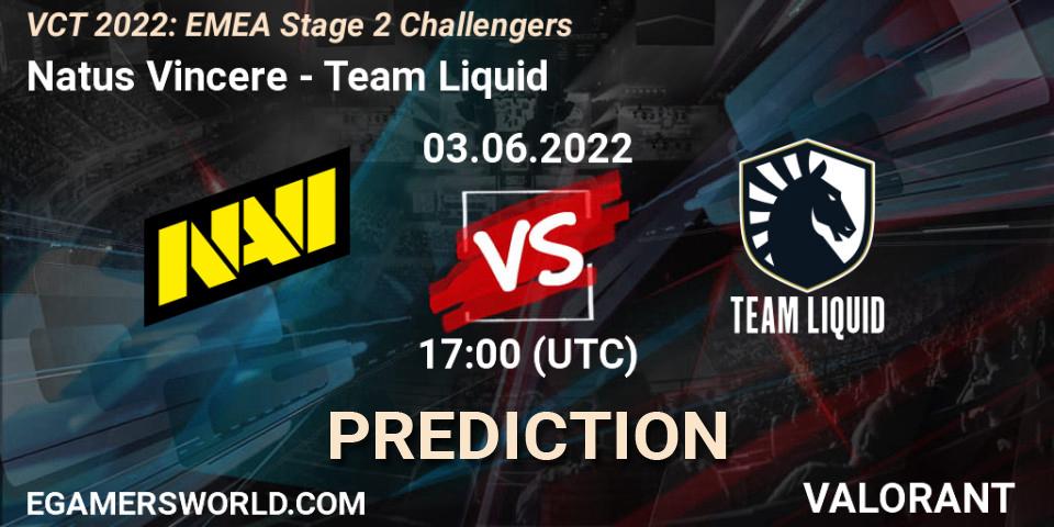 Prognose für das Spiel Natus Vincere VS Team Liquid. 03.06.22. VALORANT - VCT 2022: EMEA Stage 2 Challengers