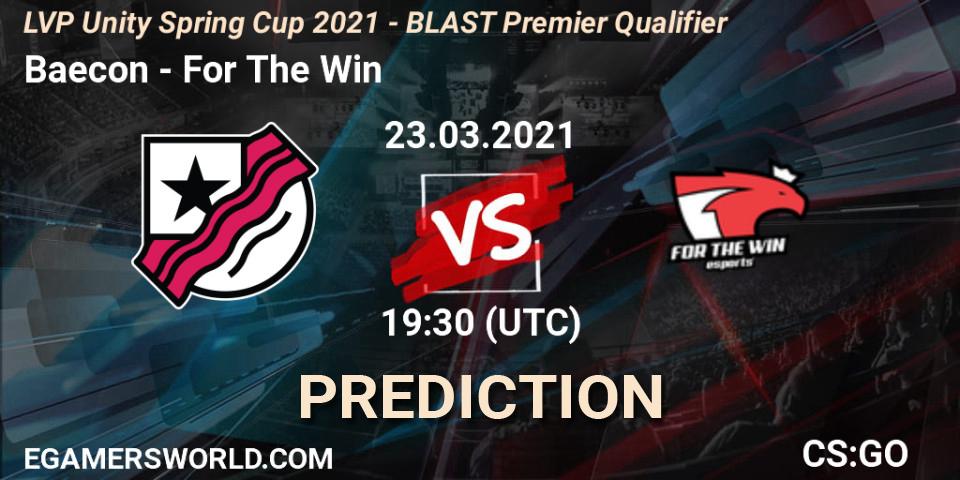 Prognose für das Spiel Baecon VS For The Win. 23.03.21. CS2 (CS:GO) - LVP Unity Cup Spring 2021 - BLAST Premier Qualifier