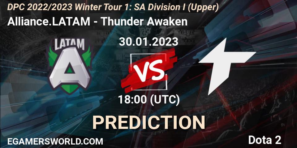 Prognose für das Spiel Alliance.LATAM VS Thunder Awaken. 30.01.23. Dota 2 - DPC 2022/2023 Winter Tour 1: SA Division I (Upper) 