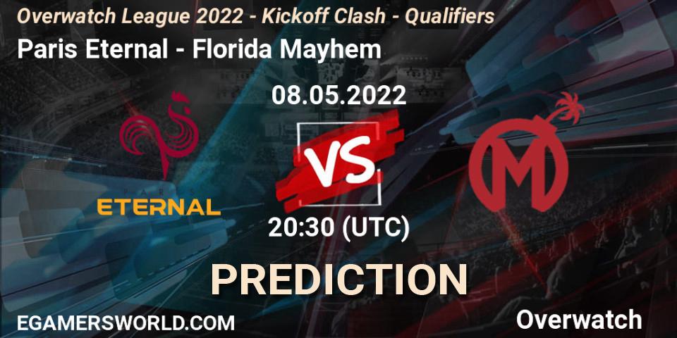 Prognose für das Spiel Paris Eternal VS Florida Mayhem. 08.05.22. Overwatch - Overwatch League 2022 - Kickoff Clash - Qualifiers
