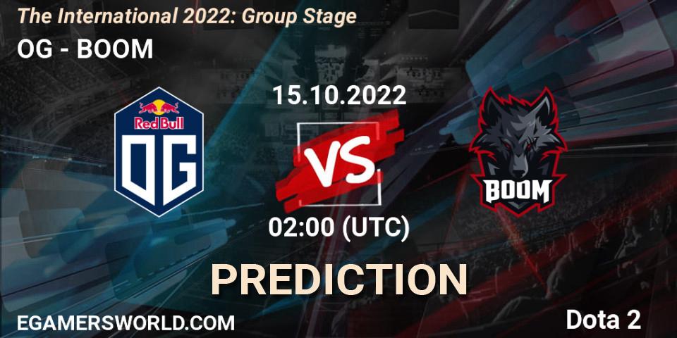 Prognose für das Spiel OG VS BOOM. 15.10.22. Dota 2 - The International 2022: Group Stage
