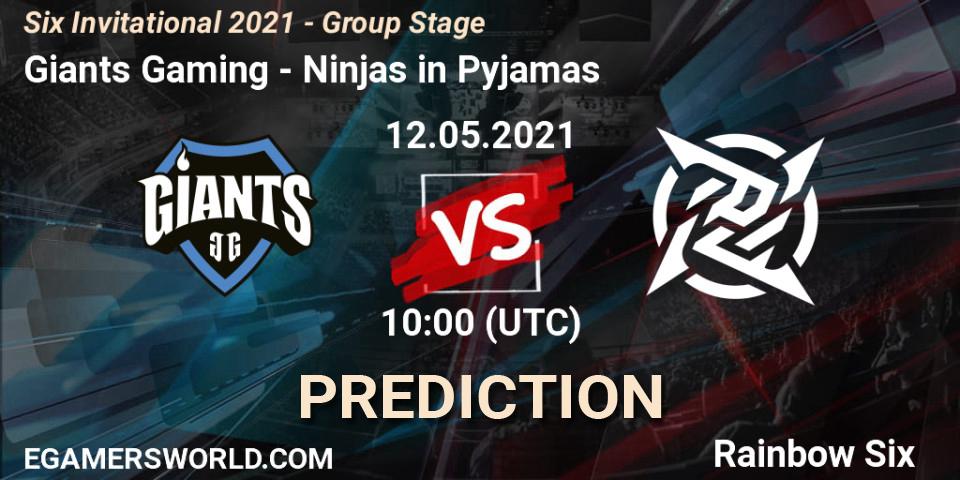 Prognose für das Spiel Giants Gaming VS Ninjas in Pyjamas. 12.05.21. Rainbow Six - Six Invitational 2021 - Group Stage