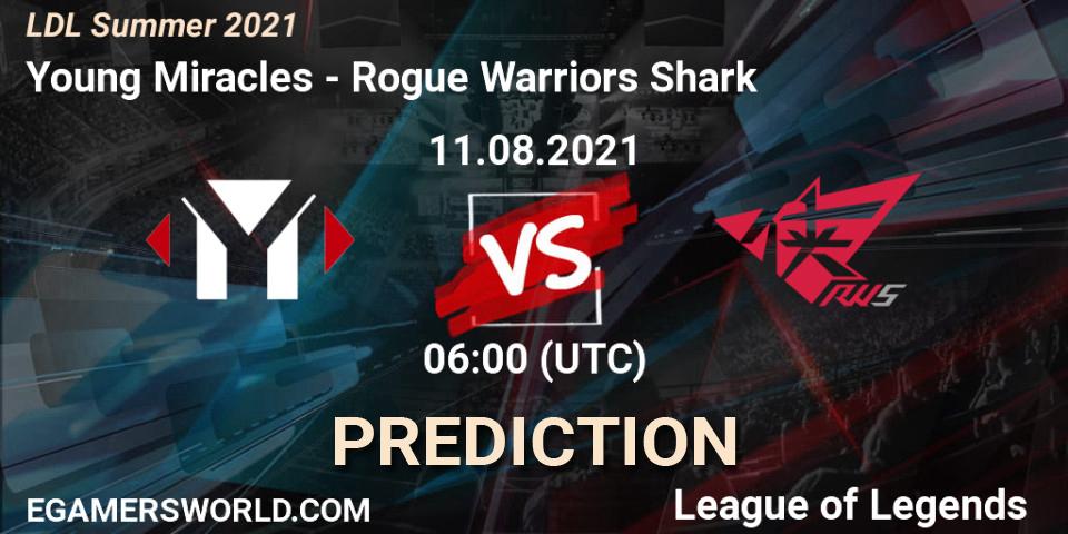 Prognose für das Spiel Young Miracles VS Rogue Warriors Shark. 11.08.21. LoL - LDL Summer 2021