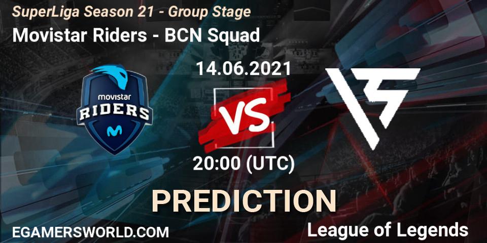 Prognose für das Spiel Movistar Riders VS BCN Squad. 14.06.2021 at 18:00. LoL - SuperLiga Season 21 - Group Stage 