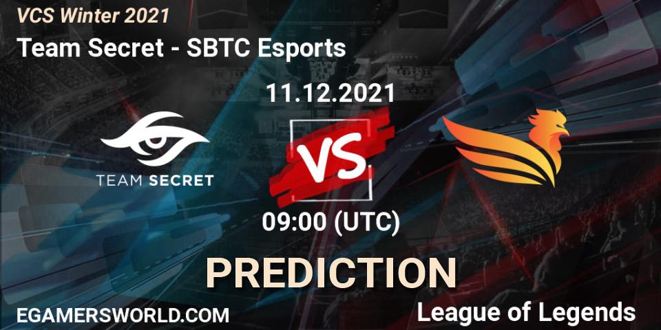 Prognose für das Spiel Team Secret VS SBTC Esports. 11.12.2021 at 09:00. LoL - VCS Winter 2021