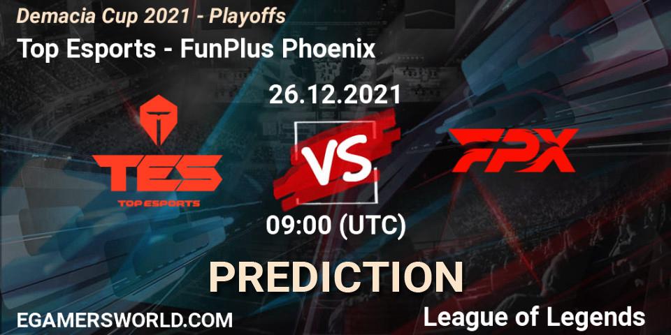 Prognose für das Spiel Top Esports VS FunPlus Phoenix. 26.12.21. LoL - Demacia Cup 2021 - Playoffs
