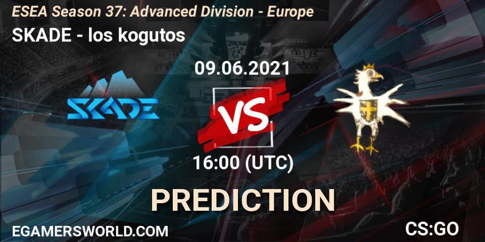 Prognose für das Spiel SKADE VS los kogutos. 09.06.2021 at 16:00. Counter-Strike (CS2) - ESEA Season 37: Advanced Division - Europe