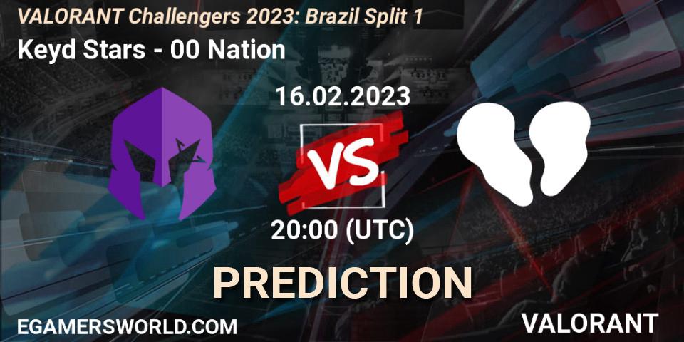 Prognose für das Spiel Keyd Stars VS 00 Nation. 20.02.23. VALORANT - VALORANT Challengers 2023: Brazil Split 1