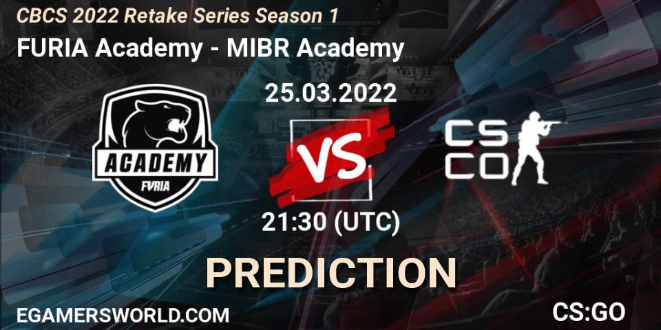 Prognose für das Spiel FURIA Academy VS MIBR Academy. 25.03.2022 at 21:30. Counter-Strike (CS2) - CBCS 2022 Retake Series Season 1