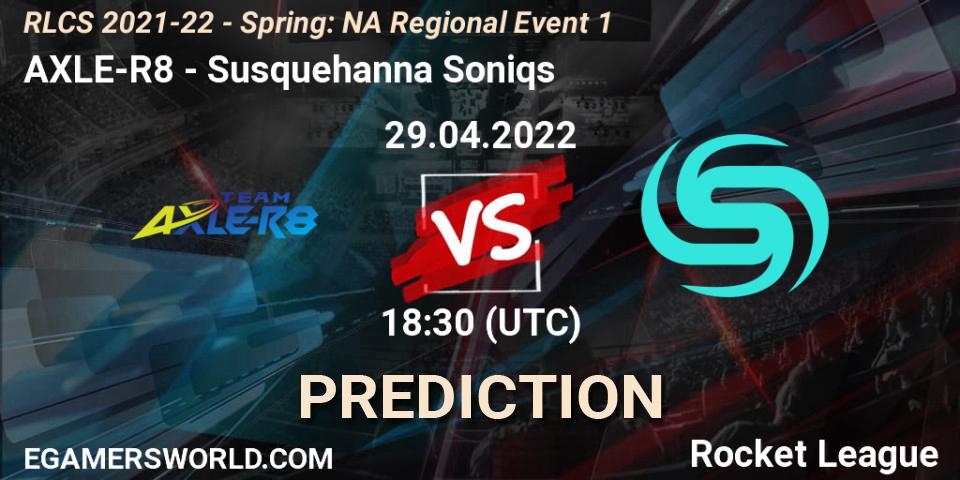Prognose für das Spiel AXLE-R8 VS Susquehanna Soniqs. 29.04.22. Rocket League - RLCS 2021-22 - Spring: NA Regional Event 1