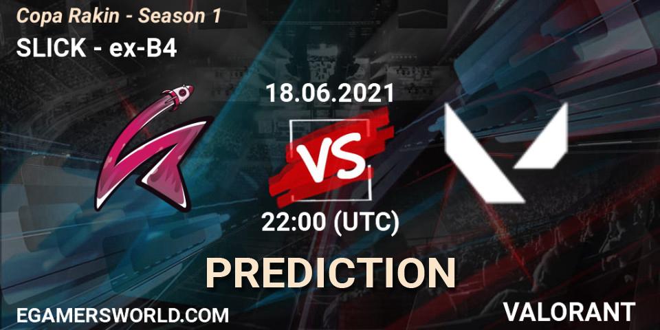 Prognose für das Spiel SLICK VS ex-B4. 18.06.2021 at 22:00. VALORANT - Copa Rakin - Season 1