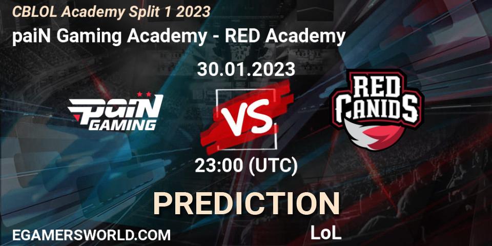 Prognose für das Spiel paiN Gaming Academy VS RED Academy. 30.01.23. LoL - CBLOL Academy Split 1 2023