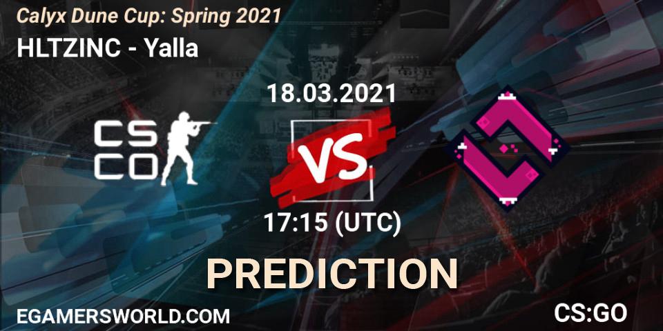 Prognose für das Spiel HLTZINC VS Yalla. 18.03.21. CS2 (CS:GO) - Calyx Dune Cup: Spring 2021