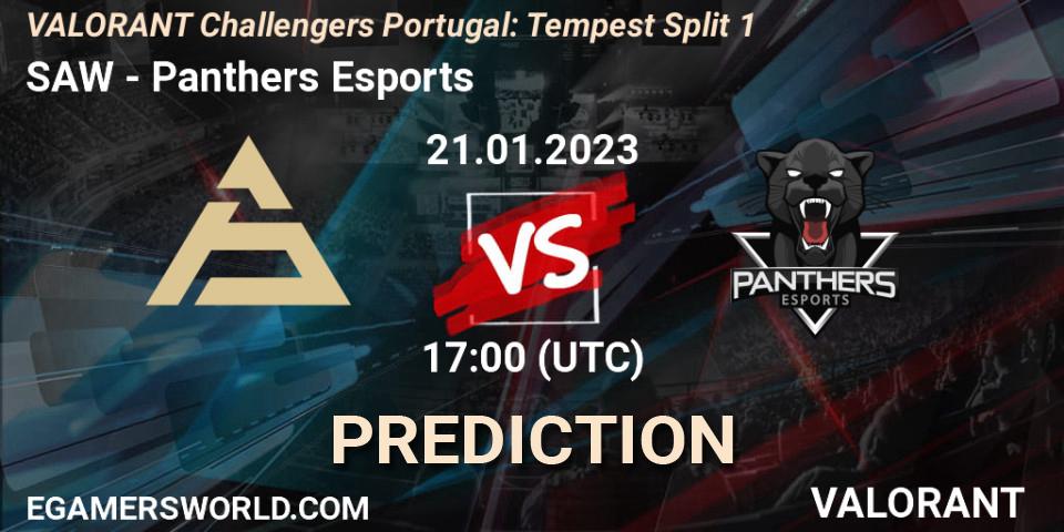 Prognose für das Spiel SAW VS Panthers Esports. 21.01.2023 at 17:25. VALORANT - VALORANT Challengers 2023 Portugal: Tempest Split 1