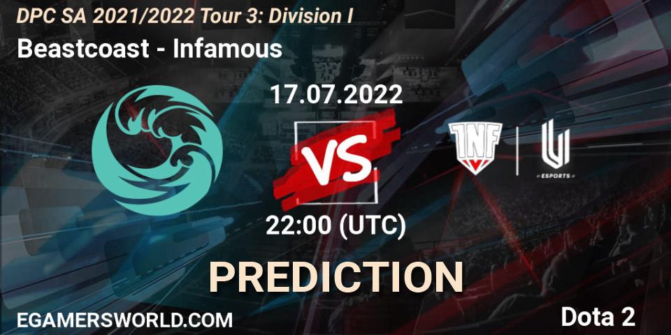 Prognose für das Spiel Beastcoast VS Infamous. 17.07.2022 at 22:04. Dota 2 - DPC SA 2021/2022 Tour 3: Division I
