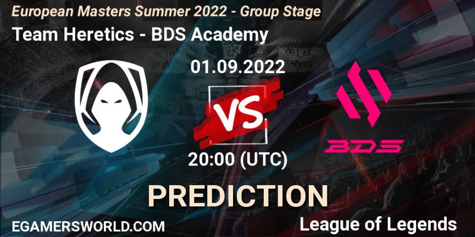 Prognose für das Spiel Team Heretics VS BDS Academy. 01.09.2022 at 20:00. LoL - European Masters Summer 2022 - Group Stage