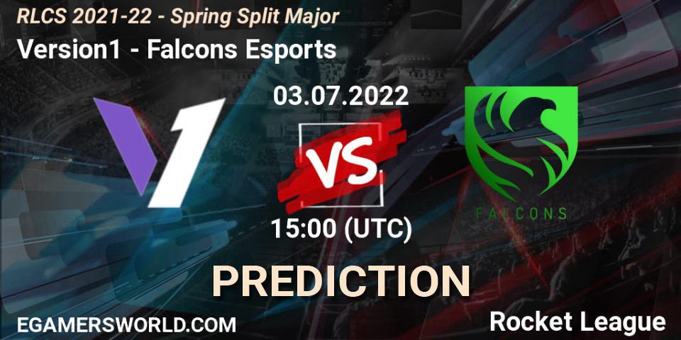 Prognose für das Spiel Version1 VS Falcons Esports. 03.07.2022 at 15:00. Rocket League - RLCS 2021-22 - Spring Split Major