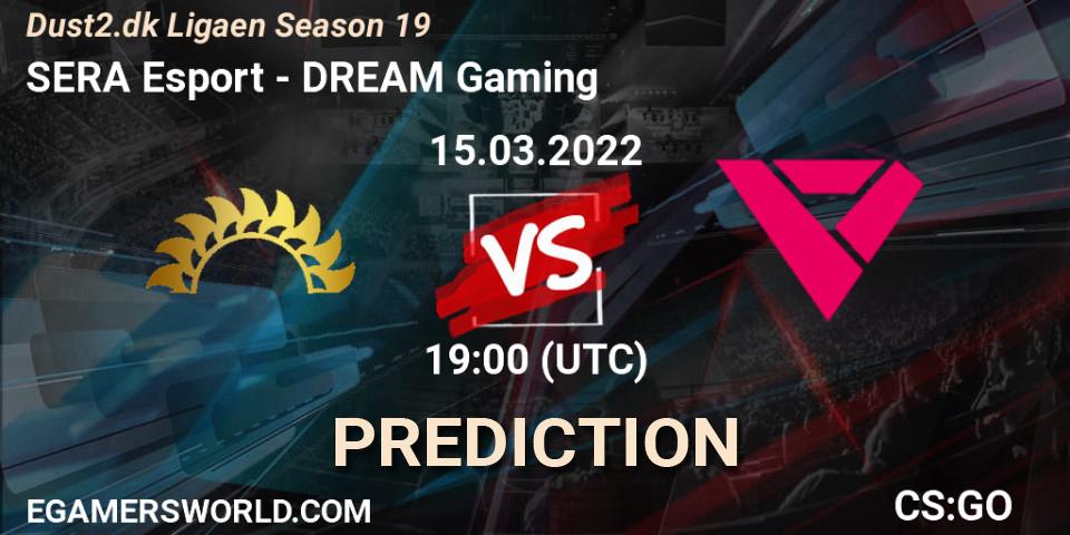 Prognose für das Spiel SERA Esport VS DREAM Gaming. 15.03.2022 at 19:00. Counter-Strike (CS2) - Dust2.dk Ligaen Season 19