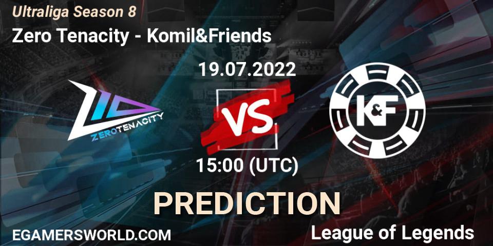 Prognose für das Spiel Zero Tenacity VS Komil&Friends. 19.07.22. LoL - Ultraliga Season 8