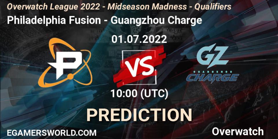 Prognose für das Spiel Philadelphia Fusion VS Guangzhou Charge. 08.07.22. Overwatch - Overwatch League 2022 - Midseason Madness - Qualifiers