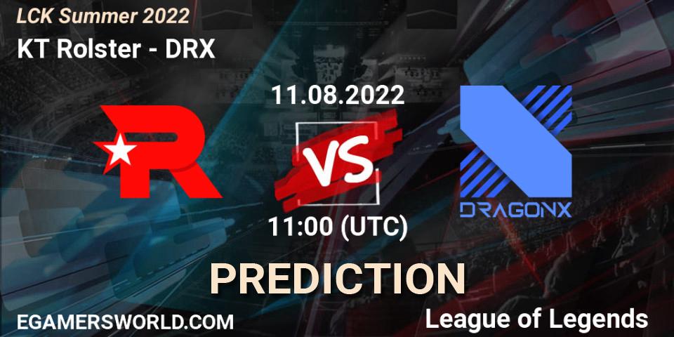 Prognose für das Spiel KT Rolster VS DRX. 11.08.2022 at 11:00. LoL - LCK Summer 2022