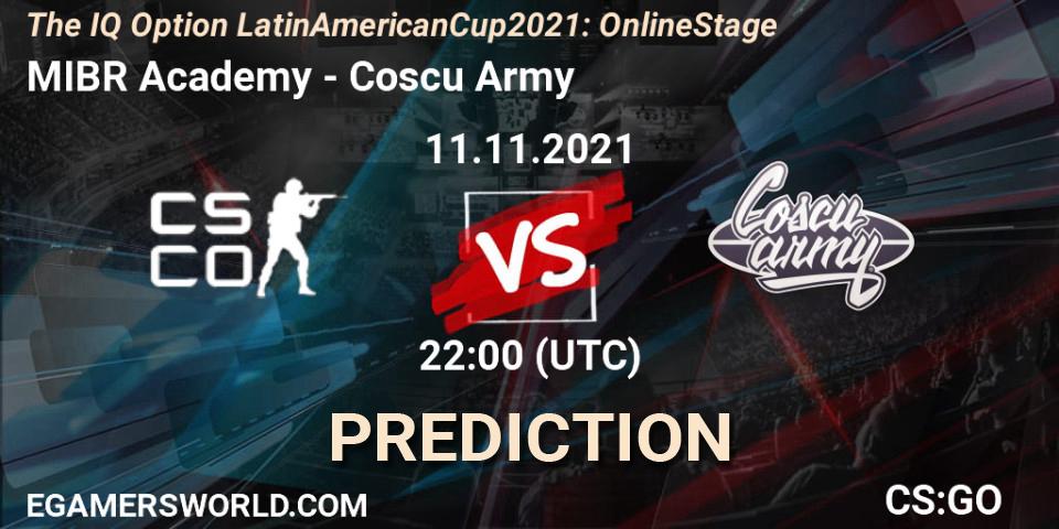 Prognose für das Spiel MIBR Academy VS Coscu Army. 11.11.21. CS2 (CS:GO) - The IQ Option Latin American Cup 2021: Online Stage