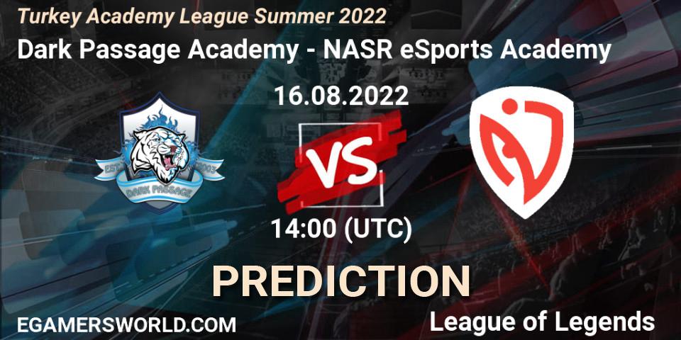 Prognose für das Spiel Dark Passage Academy VS NASR eSports Academy. 16.08.22. LoL - Turkey Academy League Summer 2022