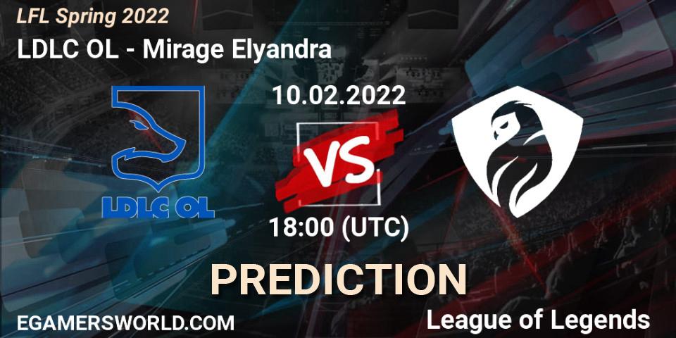 Prognose für das Spiel LDLC OL VS Mirage Elyandra. 10.02.2022 at 18:00. LoL - LFL Spring 2022