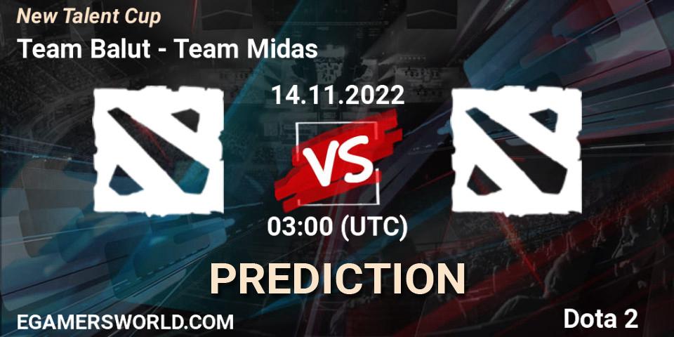 Prognose für das Spiel Team Balut VS Team Midas. 14.11.2022 at 03:10. Dota 2 - New Talent Cup