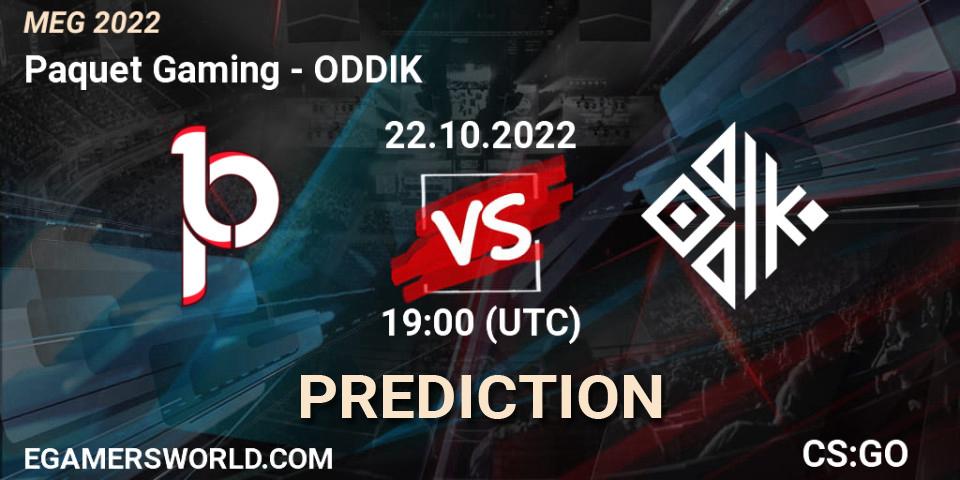 Prognose für das Spiel Paquetá Gaming VS ODDIK. 23.10.22. CS2 (CS:GO) - MEG 2022