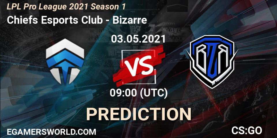 Prognose für das Spiel Chiefs Esports Club VS Bizarre. 03.05.21. CS2 (CS:GO) - LPL Pro League 2021 Season 1