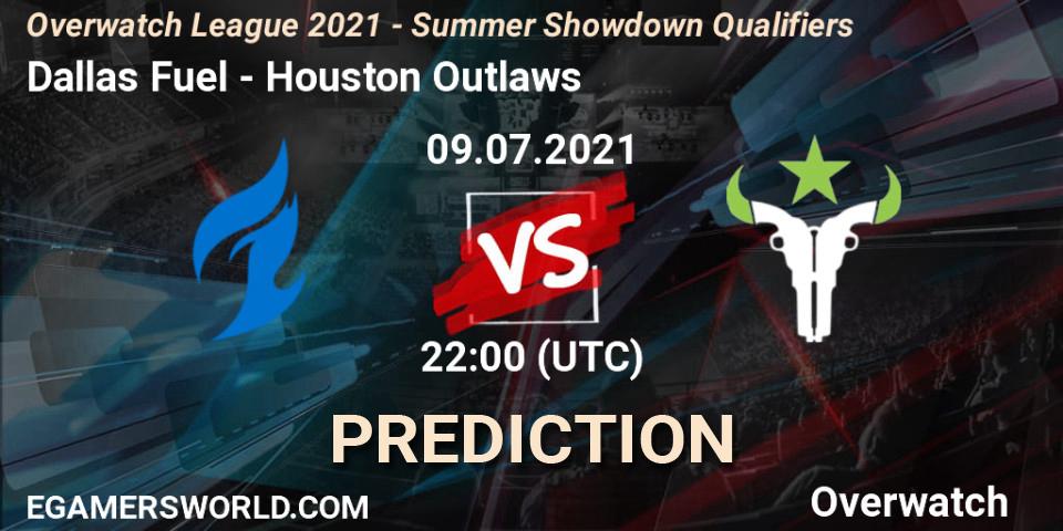 Prognose für das Spiel Dallas Fuel VS Houston Outlaws. 09.07.21. Overwatch - Overwatch League 2021 - Summer Showdown Qualifiers