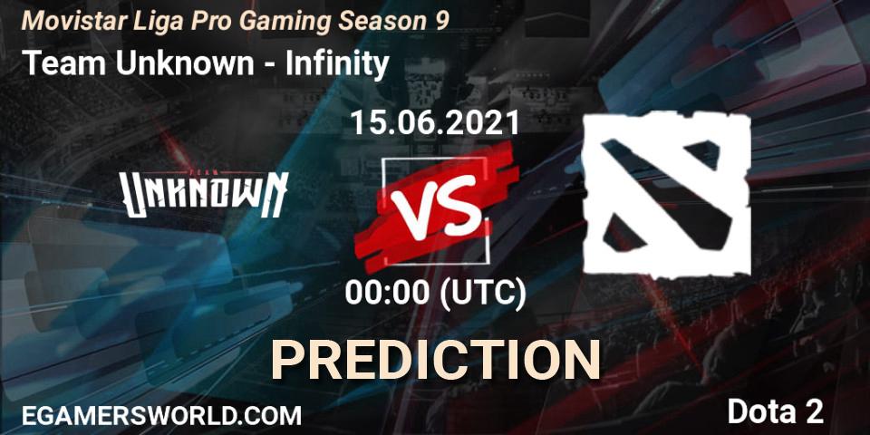 Prognose für das Spiel Team Unknown VS Infinity Esports. 15.06.21. Dota 2 - Movistar Liga Pro Gaming Season 9