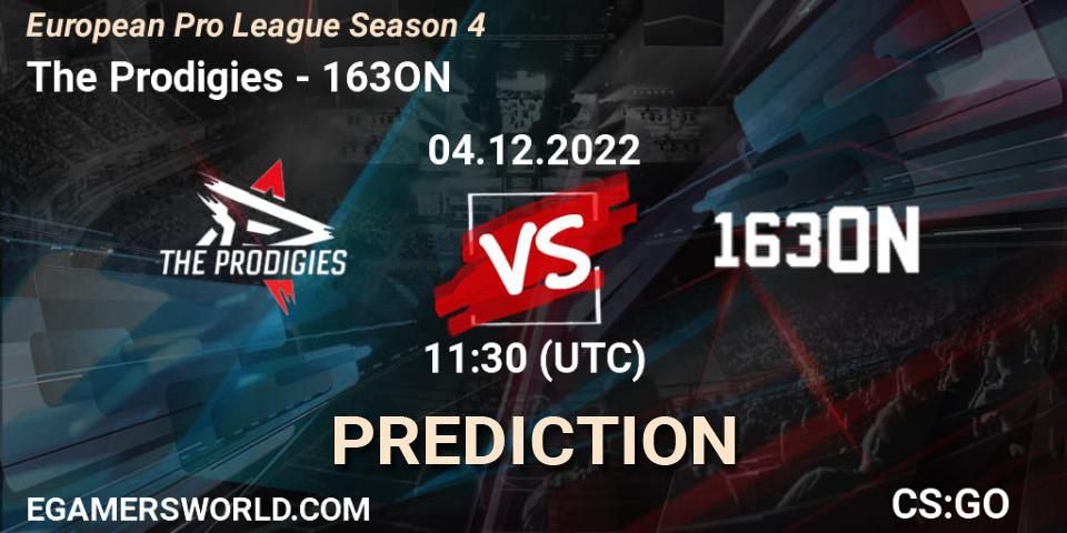 Prognose für das Spiel The Prodigies VS 163ON. 04.12.2022 at 11:30. Counter-Strike (CS2) - European Pro League Season 4