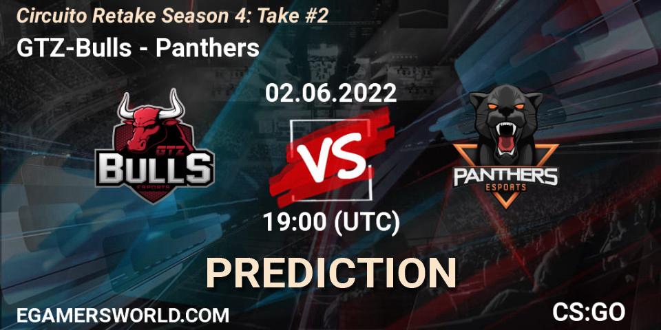 Prognose für das Spiel GTZ-Bulls VS Panthers. 02.06.2022 at 19:00. Counter-Strike (CS2) - Circuito Retake Season 4: Take #2