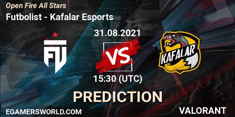 Prognose für das Spiel Futbolist VS Kafalar Esports. 31.08.2021 at 15:30. VALORANT - Open Fire All Stars