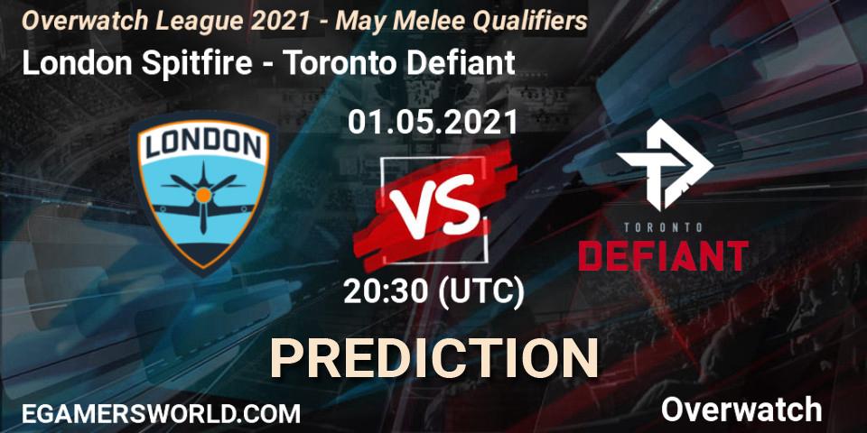 Prognose für das Spiel London Spitfire VS Toronto Defiant. 01.05.2021 at 20:30. Overwatch - Overwatch League 2021 - May Melee Qualifiers