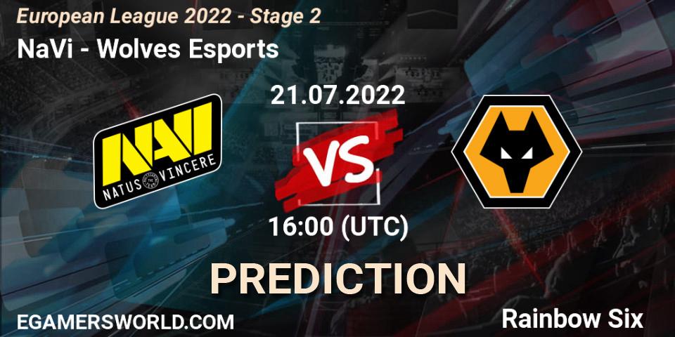 Prognose für das Spiel NaVi VS Wolves Esports. 21.07.22. Rainbow Six - European League 2022 - Stage 2