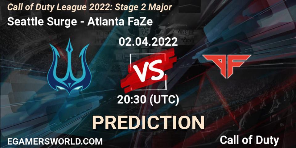 Prognose für das Spiel Seattle Surge VS Atlanta FaZe. 02.04.22. Call of Duty - Call of Duty League 2022: Stage 2 Major