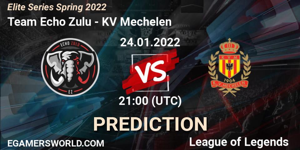 Prognose für das Spiel Team Echo Zulu VS KV Mechelen. 24.01.2022 at 21:00. LoL - Elite Series Spring 2022