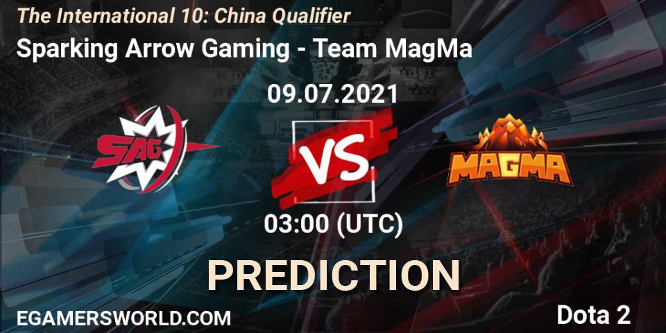 Prognose für das Spiel Sparking Arrow Gaming VS Team MagMa. 09.07.2021 at 03:01. Dota 2 - The International 10: China Qualifier