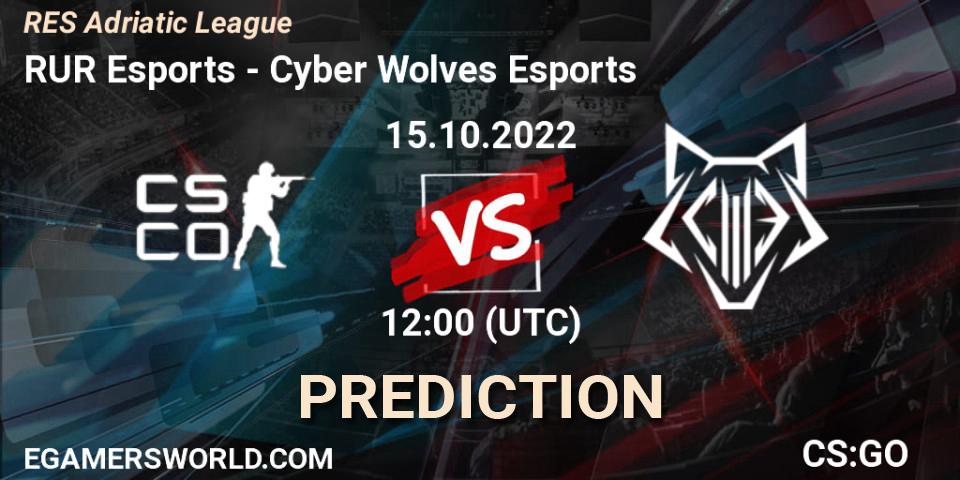 Prognose für das Spiel RUR Esports VS Cyber Wolves Esports. 15.10.2022 at 12:00. Counter-Strike (CS2) - RES Adriatic League