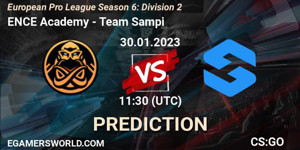 Prognose für das Spiel ENCE Academy VS Team Sampi. 30.01.2023 at 11:30. Counter-Strike (CS2) - European Pro League Season 6: Division 2