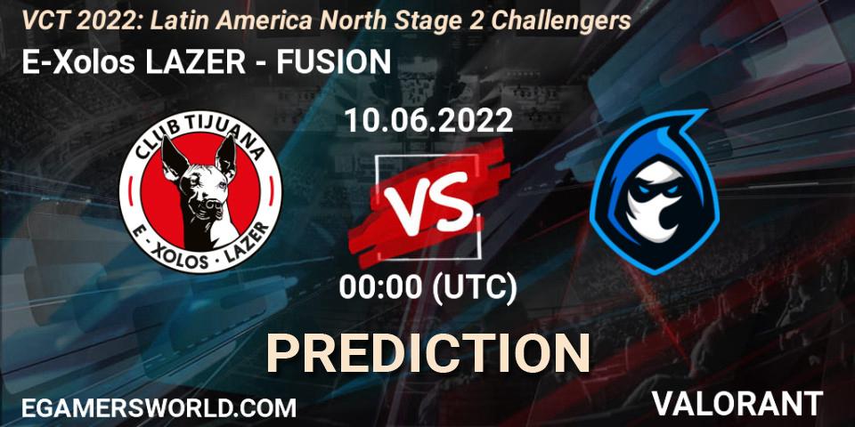 Prognose für das Spiel E-Xolos LAZER VS FUSION. 10.06.2022 at 00:00. VALORANT - VCT 2022: Latin America North Stage 2 Challengers